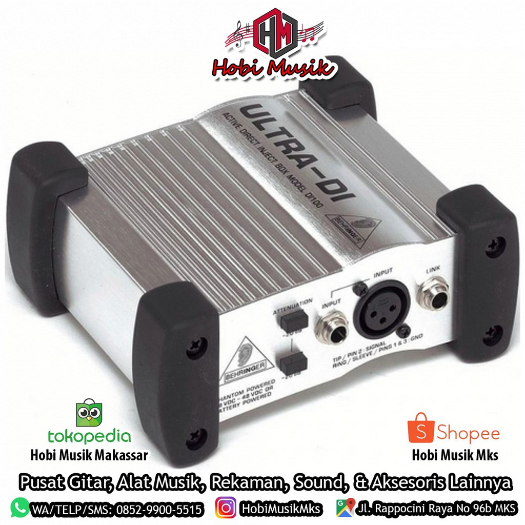 Direct Box D100 Behringer Profesional Phantom Power For Audio Mixer