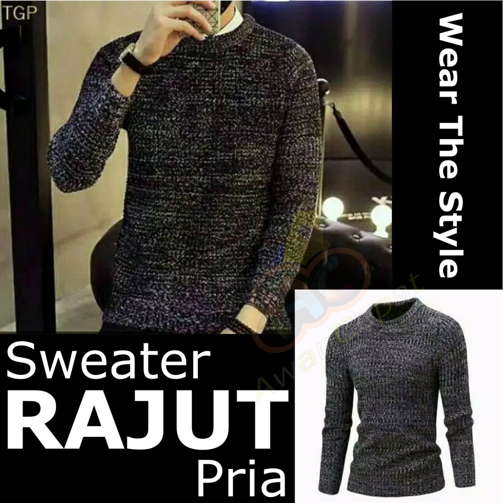 Sweater Rajut Pria TEBAL Crewneck Fashion Korea / Sweater Pria Rajut Tebal / Fashion Pria Korea