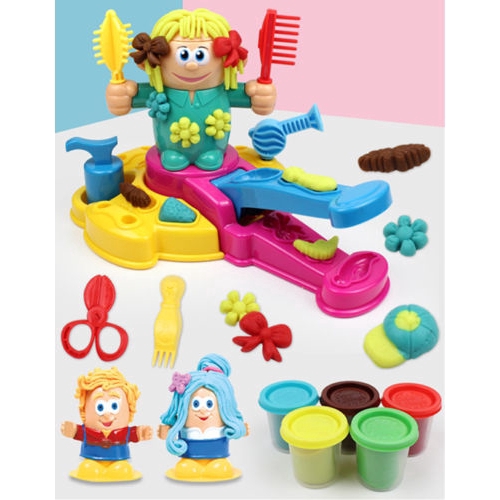 Diy Anak 3D Hairdresser Clay Set Mainan PlasticineTool Kit