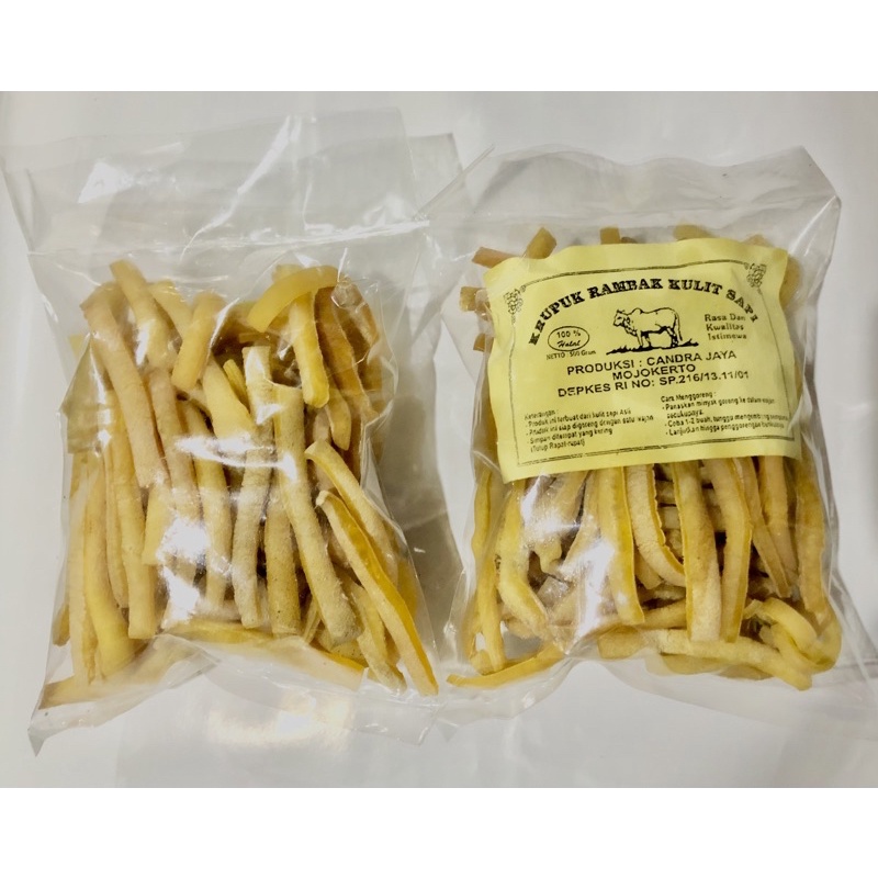 

KERUPUK KULIT SAPI / KRECEK RAMBAK SAPI / KERUPUK RAMBAK SAPI KUALITAS TERJAMIN/STIK MIE 250gr