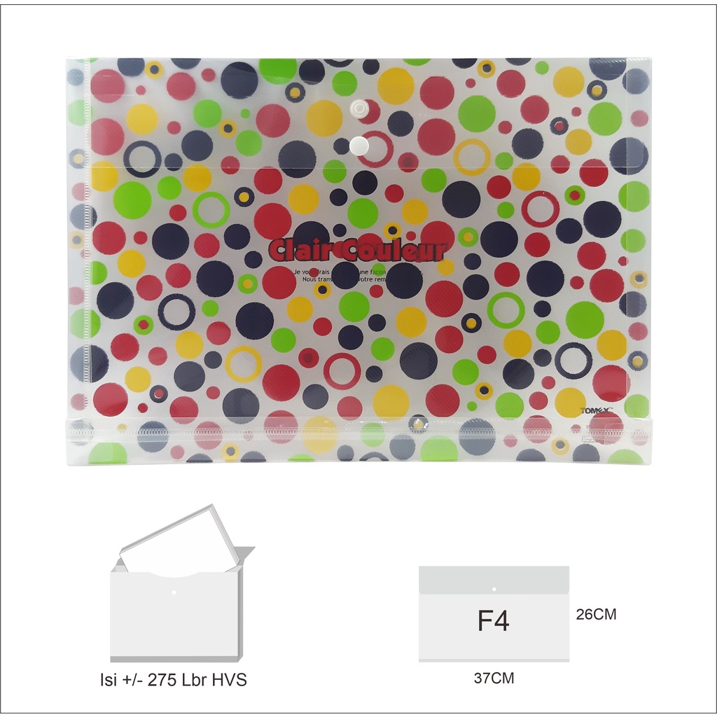 

Map Plastik Kancing Murah Motif Ukuran Folio (F4) / Data Bag / Map Dokumen BeningTOMEX