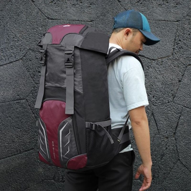 ARGL Tas Ransel Gunung Pria Tas Keril Carrier Kapasitas 60 Liter Tas Punggung Cowok Besar Backpack Outdoor