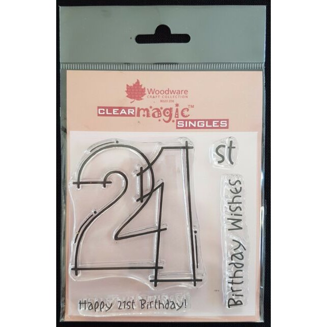 

WOODWARE 21ST BIRTHDAY CLEAR STAMP