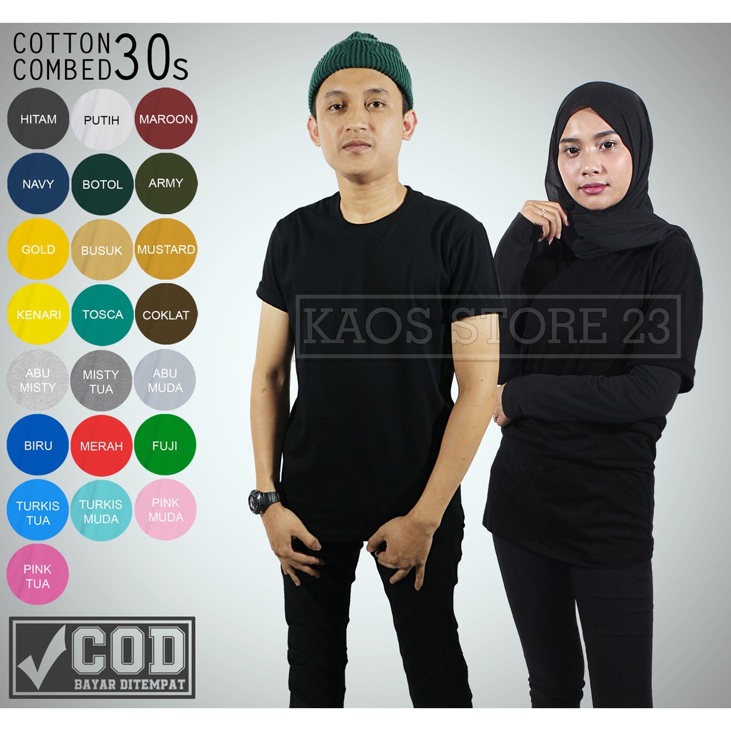 KAOS POLOS  BAJU  POLOS  100 COTTON  COMBED  30s  REAKTIF 