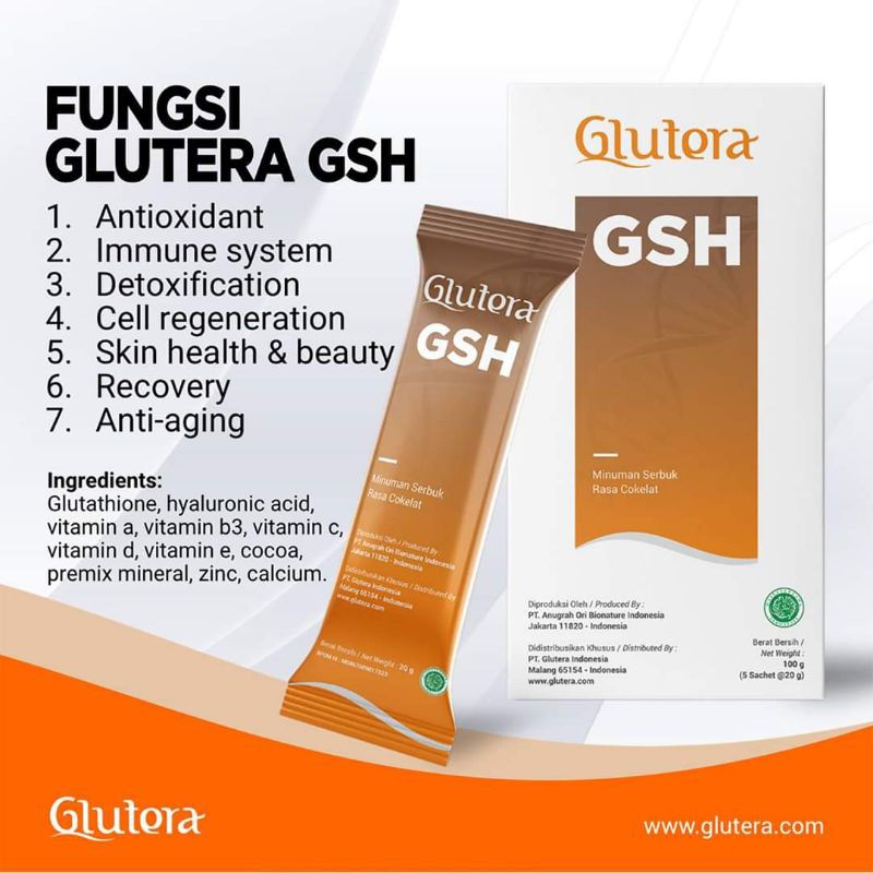 GLUTERA GSH | GLUTATHIONE | SUPLEMEN ANTIOKSIDANT