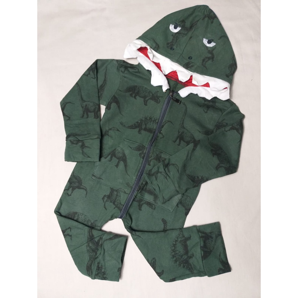 Sweater hoodie anak dinosaurus / jumpsuit dinosaurus