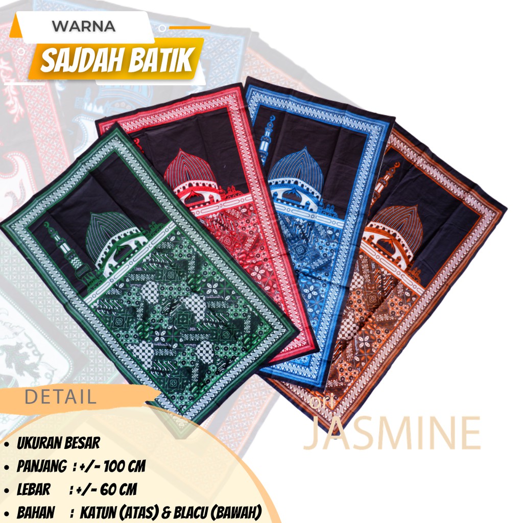 Sajadah Batik Katun warna blacu ukuran besar sajadah travelling traveling