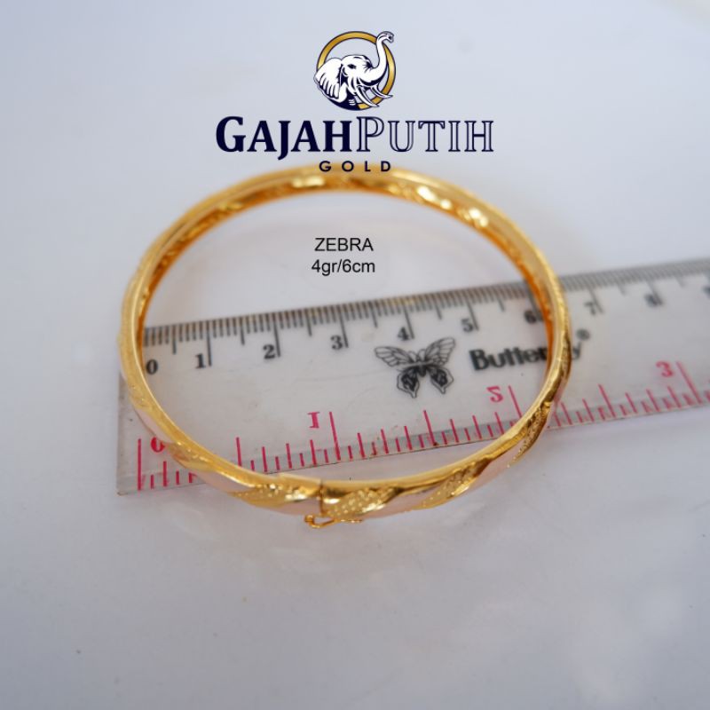 4gr Gelang Model Bangkok Zebra Emas Asli KodeO24060