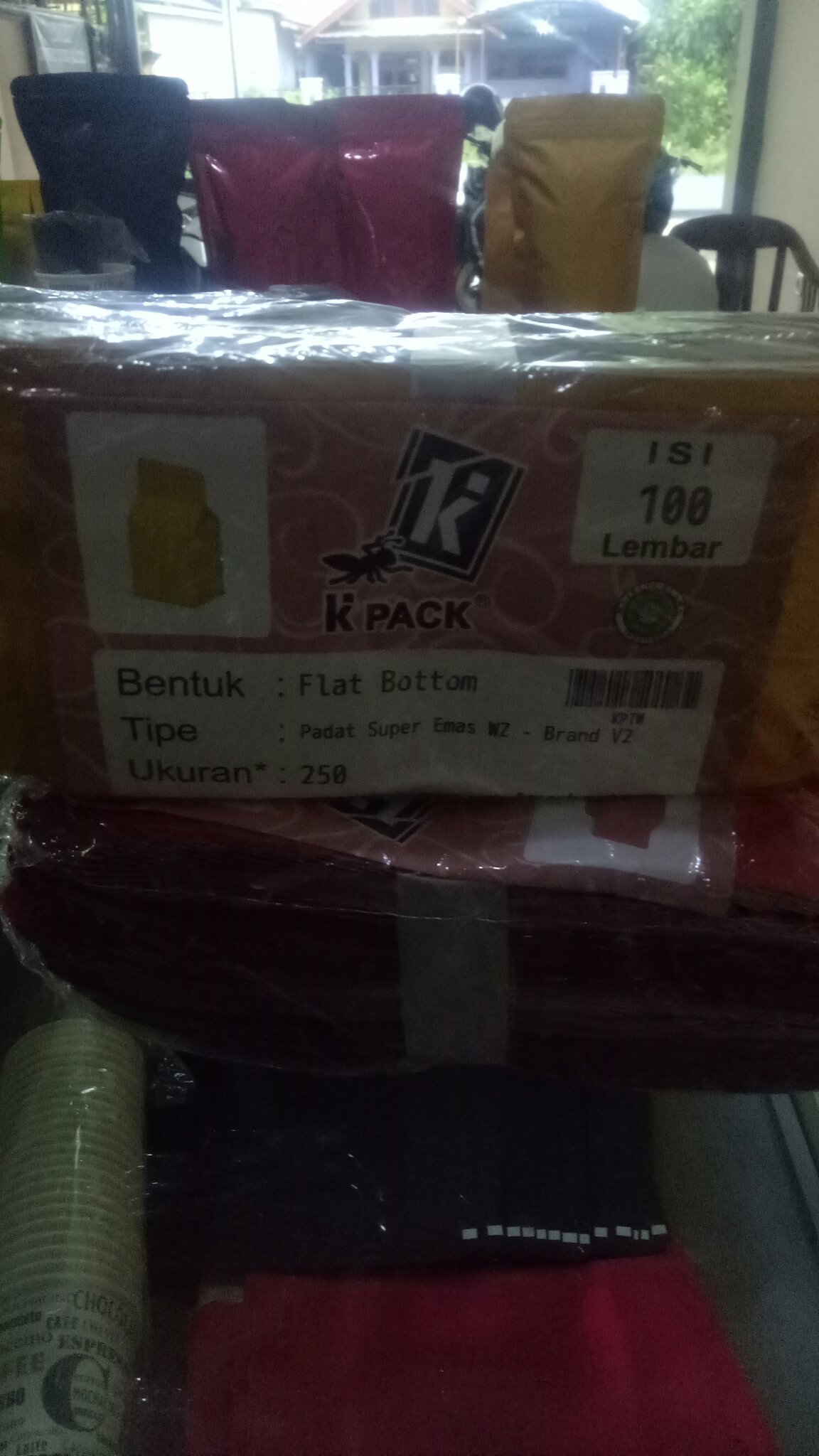[100 Pcs] Flat Bottom Kpack Full Foil 9,5 X 15 + 6 / 250 Gr Kemasan Kopi