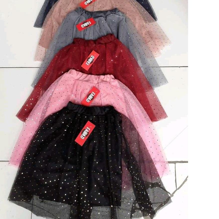 «NEW» TERMURAH..  PROMO CUCI GUDANG / ROK TUTU ANAK PENDEK AKSEN MUTIARA