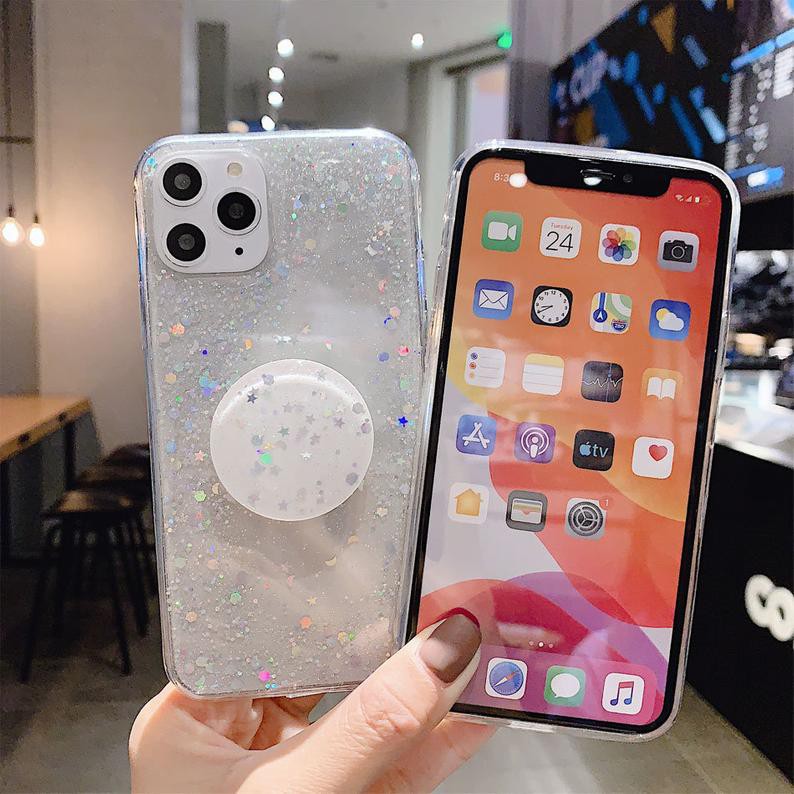 CASE GLITTER OPPO A5 2020 A9 2020 SOFT CASE GLITTER JELLY GLITTER BLING CASING CLEAR SOCKET