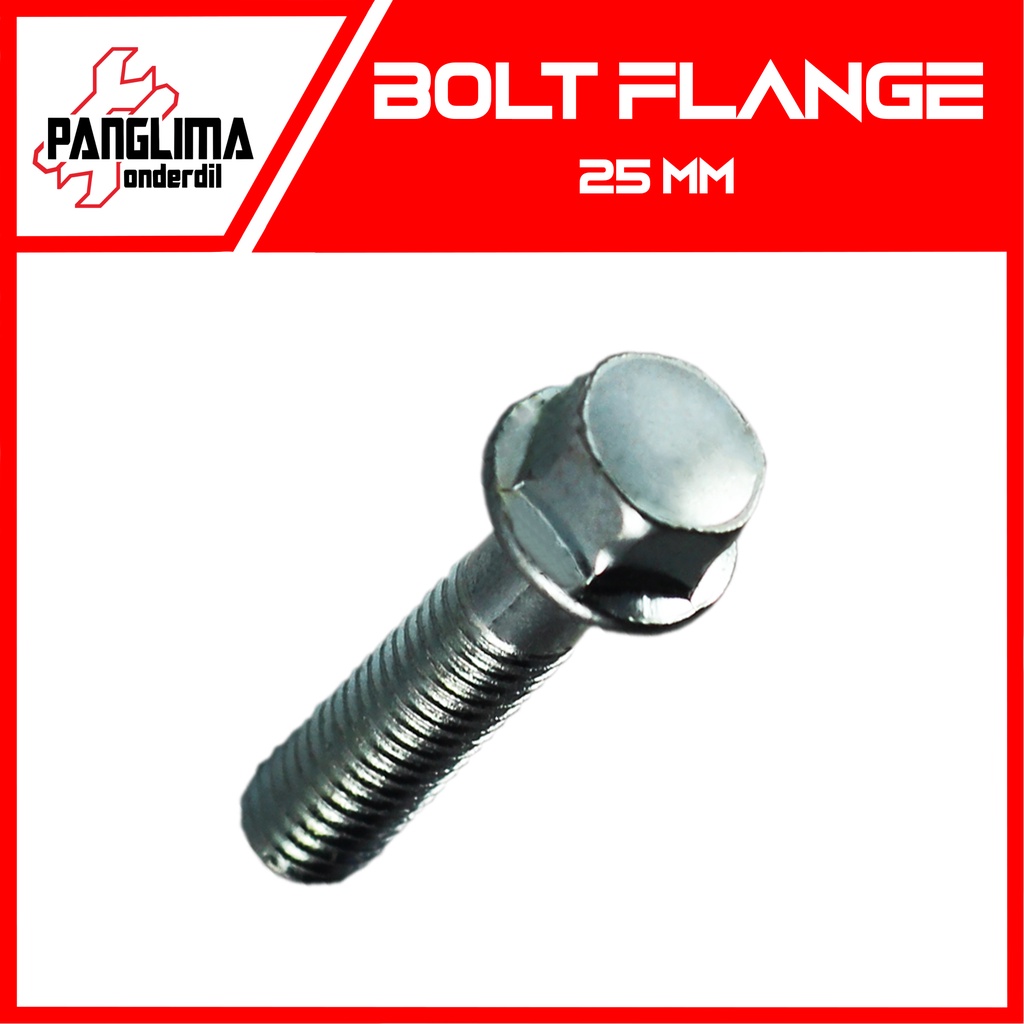 Baut Bolt Flange 6x25-M6x25-6x25-6 x 25-M6 K8-Kunci 8 Baud Topi