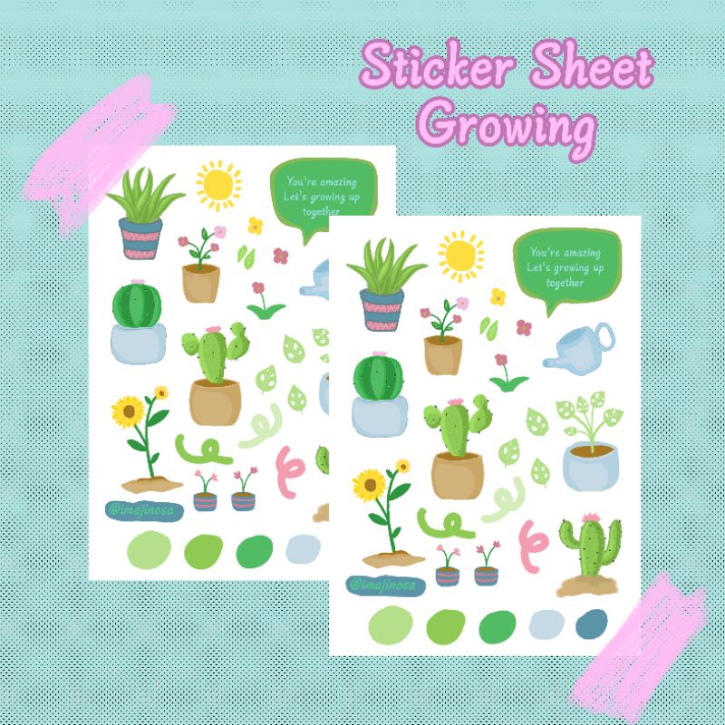 

Sticker Sheet Kisscut || Grow Up by Imajinosa