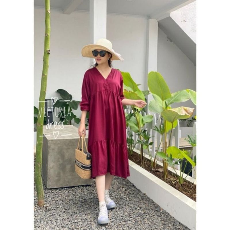 VICTORIA MIDI DRESS WANITA II DRESS KIMONO || DRESS KANZIA || DRESS TERVIRAL