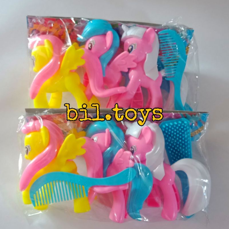 KUDA PONI FIGURE MAINAN ANAK MURAH 3 PCS LITTLE PONY