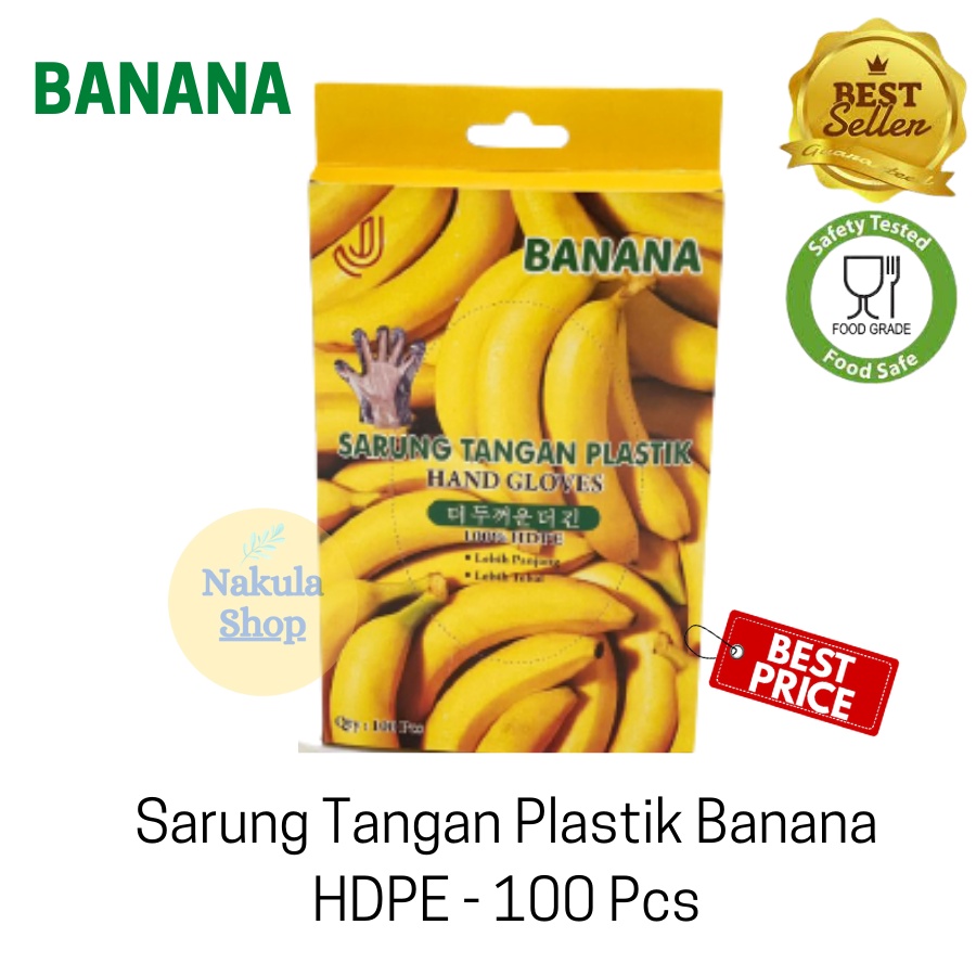 Sarung Tangan Plastik Banana Murah - 100 Pcs/Pack