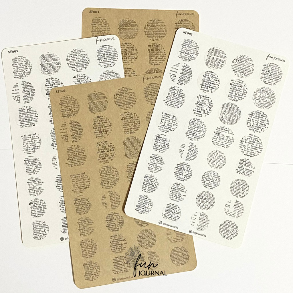 

DOT OF DICTIONARY STICKER STIKER SHEET UNTUK JOURNAL JURNAL PLANNING PLANNER SCRAPBOOK DIY BUJO