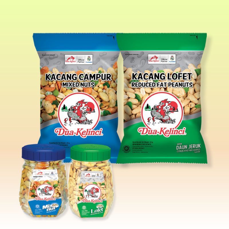 

Kacang Dua Kelinci Lofet Daun Jeruk / Mix Nut Pouch 60gr
