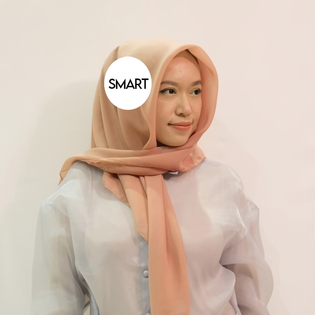 Hijab Bella Square Premium Potton Segiempat Jilbab Kerudung Jahit Tepi - Pink Nude