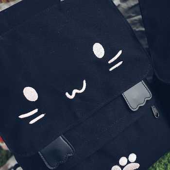 Tas Ransel Wanita Model Cat Cartoon /  Tas Ransel Wanita Murah Kekinian Motif Kucing Unik Simpel Sederhana Tas Punggung Gambar Kucing Tas Punggung Wanita Kekinian / Tas Ransel Sekolah Cewek Korea SD SMP SMA / Tas Kuliah Wanita Tas Punggung Muat Laptop