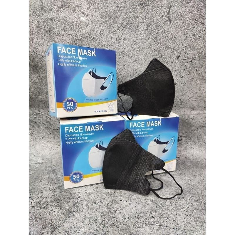 duckbill 3ply / duckbill hitam garis / duckbill hitam / duckbill garis / duckbill alkindo / farashop