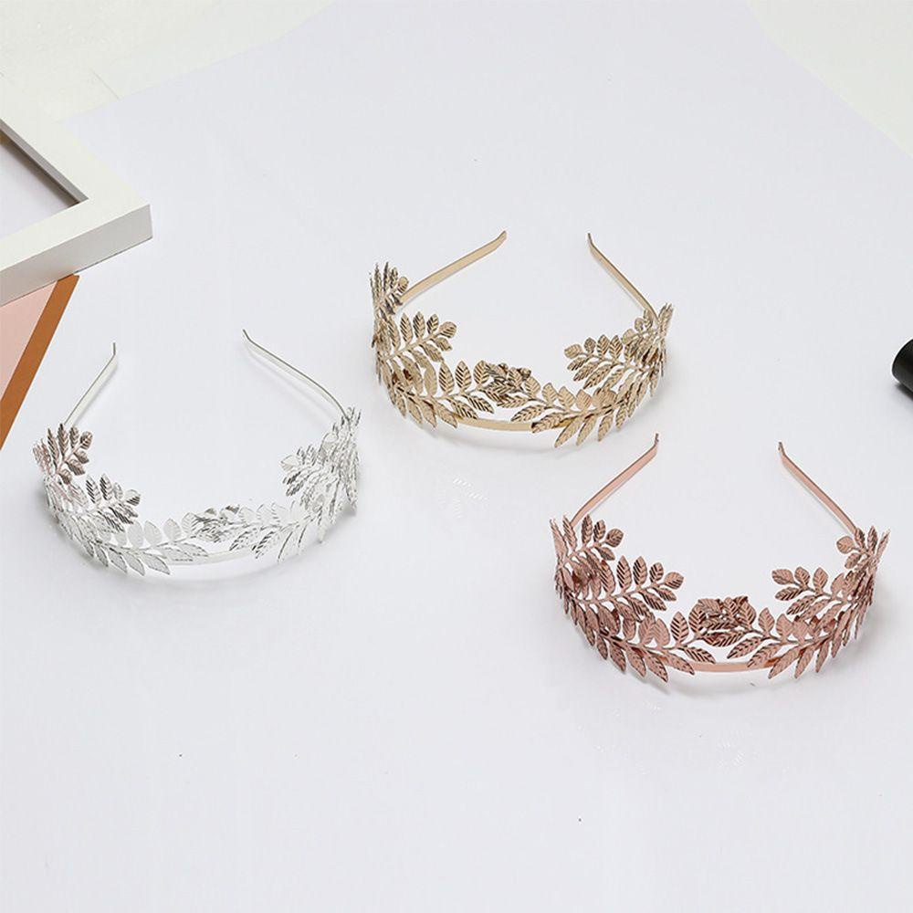 Needway Mahkota Pengantin Tiara Alloy Inserting Hair Clips Sisir Rambut Disk Hiasan Kepala Rambut Jepit Headband Daun Tiara