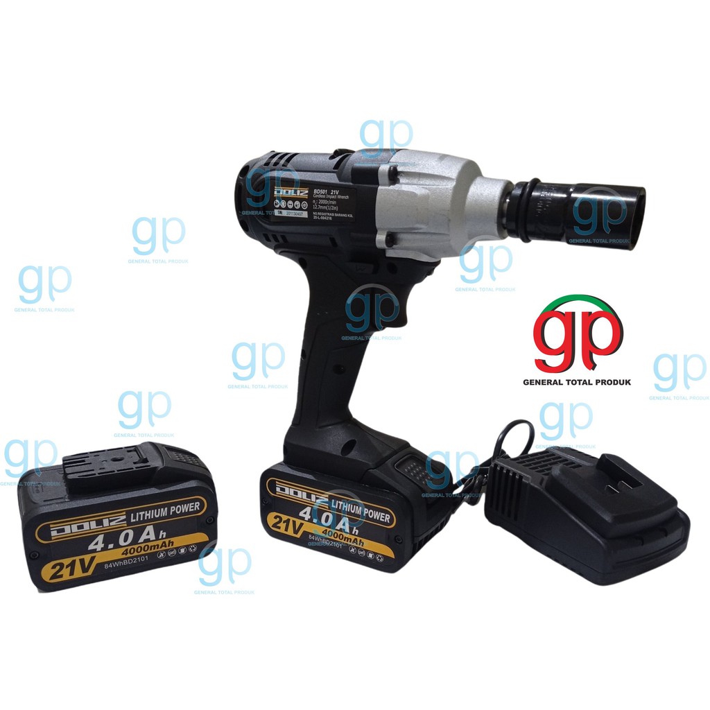 CORDLESS IMPACT WRENCH BD501 21V ALAT PEMBUKA BAUD RODA BD 501 21VOLT DOLIZ