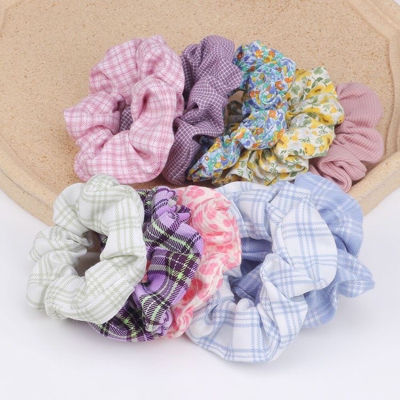 scrunchie | ikat rambut hijab anti pusing motif kunciran motif scrunchie korea motif