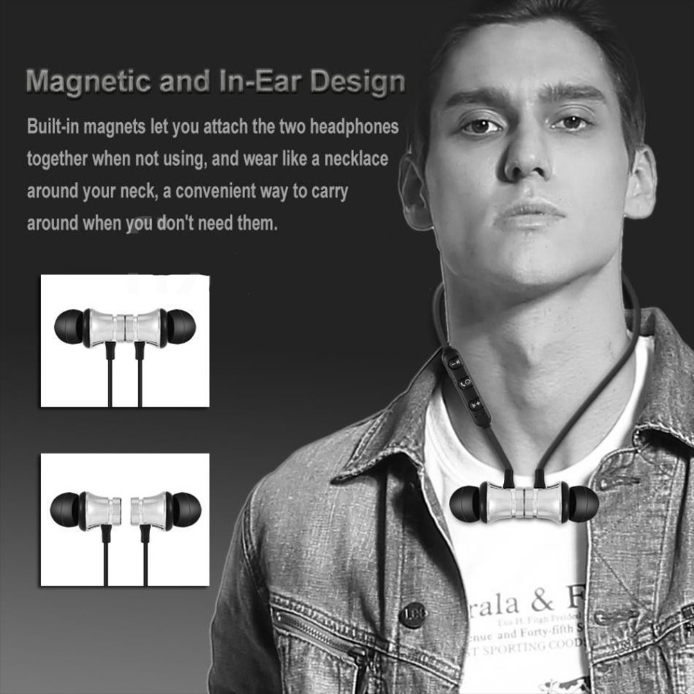 Earphone Leher Neckband Sweatproof Bluetooth 4.1 with Microphone  XT11
