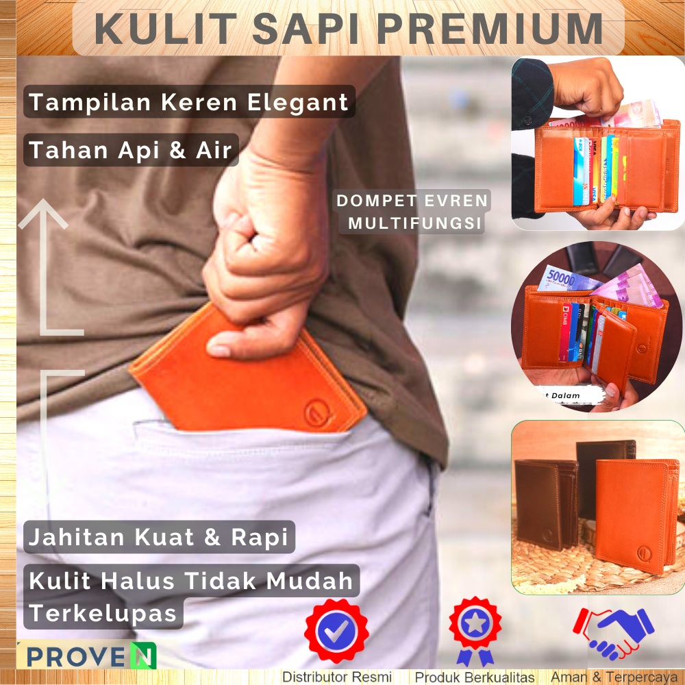 Dompet Kulit Pria Dompet Kartu Pria Lipat Kulit Sapi Asli Original D007 Dompet SLIM Pria Kulit Sapi Asli 2 Lipat 12 Slot Kartu GARANSI ORIGINAL