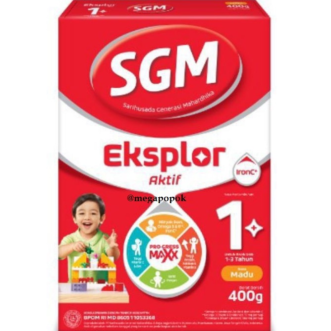 SGM Eksplor 1+ Usia 1-3 Tahun Rasa Vanila/Madu 400gr/megapopok