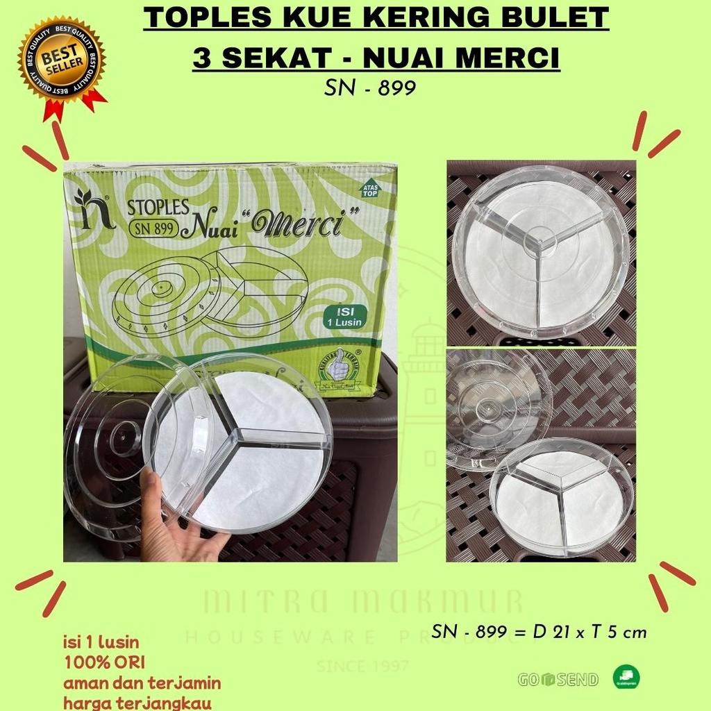 SALE!! TOPLES KUE KERING BULAT 3-4-5 SEKAT NUAI SN 818 SN 899 SN 1001 / TOPLES LEBARAN BULAT KOTAK OVAL @ 1 LUSIN