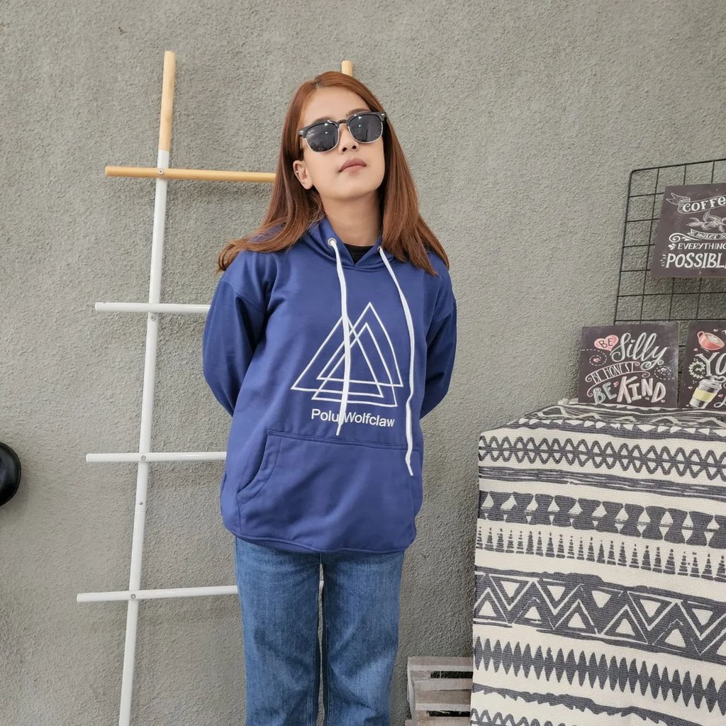 POLU TRIANGLE Hoodie Sweater Oversize | Outerwear Pria Wanita Outfit Kekinian Korean Style