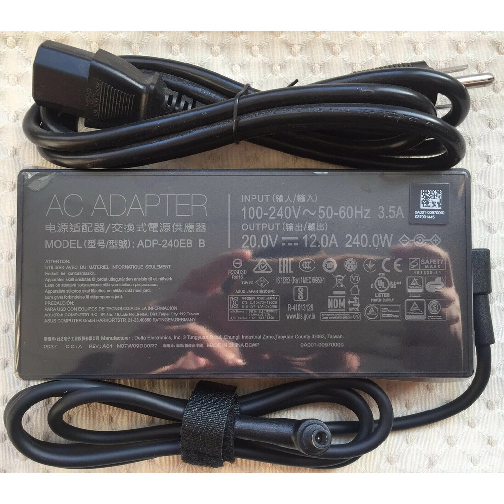 Adaptor Charger ASUS ROG Strix Scar 15 GX550LXS RTX2080 G533QS G533QS-XS98Q Power 20V 12A 240W