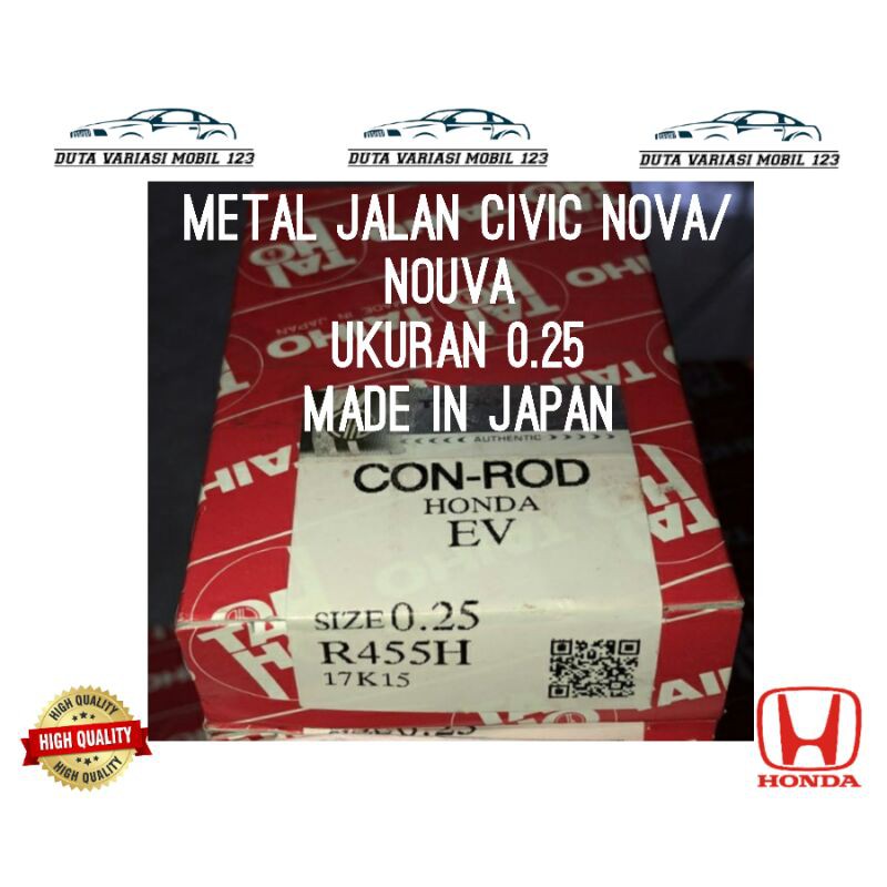 Metal Jalan Civic Nova/Nouva Ukuran 0.25