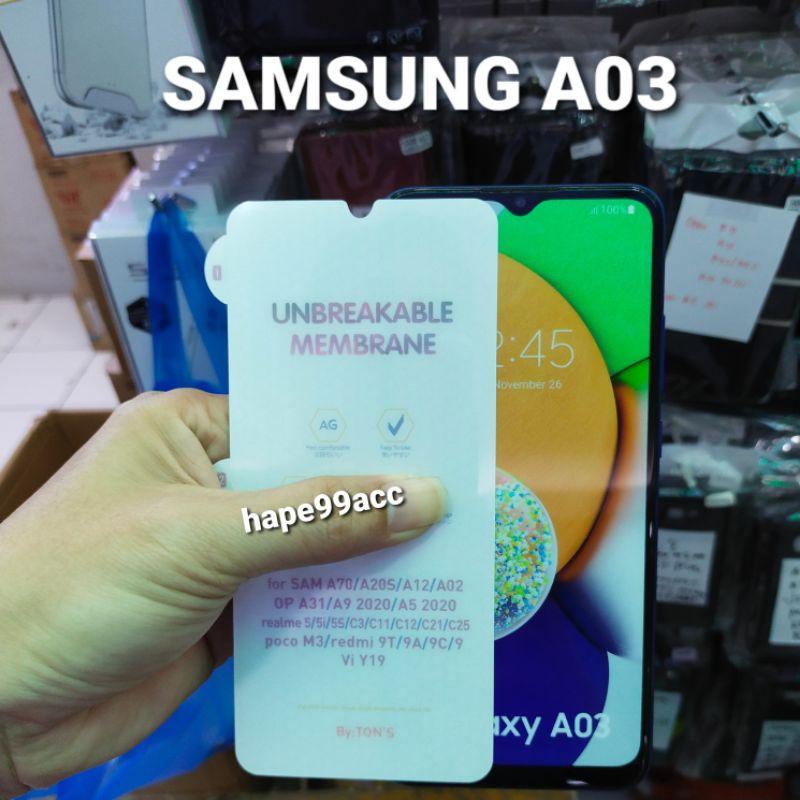 Samsung A03 A 03 anti gores hydrogel matte screen Protector