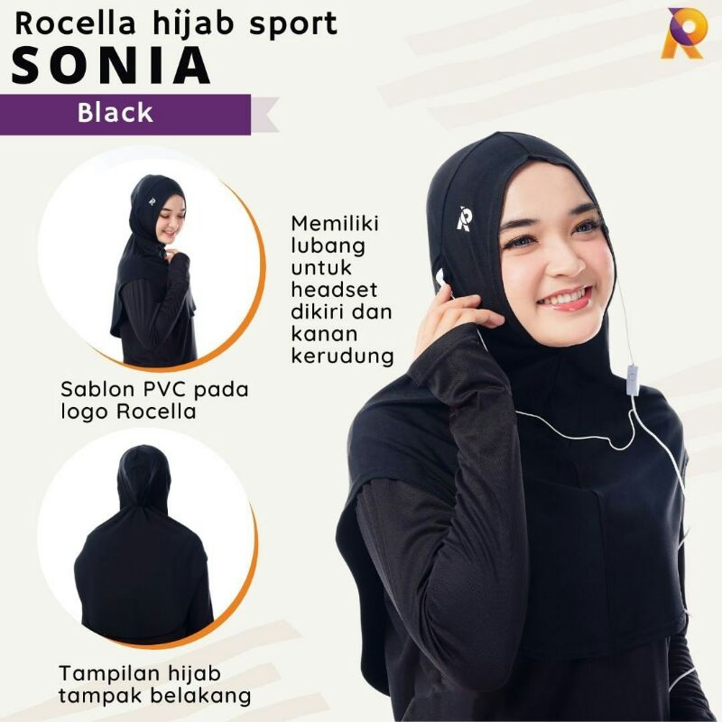 ROCELLA HIJAB SONIA HIJAB SPORTY JILBAB OLAHRAGA KERUDUNG OLAHRAGA HIJAB SPORT MODERN