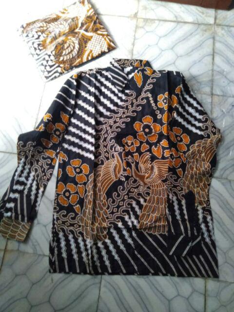 Baju Batik Pria Slimfit Big Size M L Xl Xxl Atasan Kemeja Batik Lengan Panjang Original