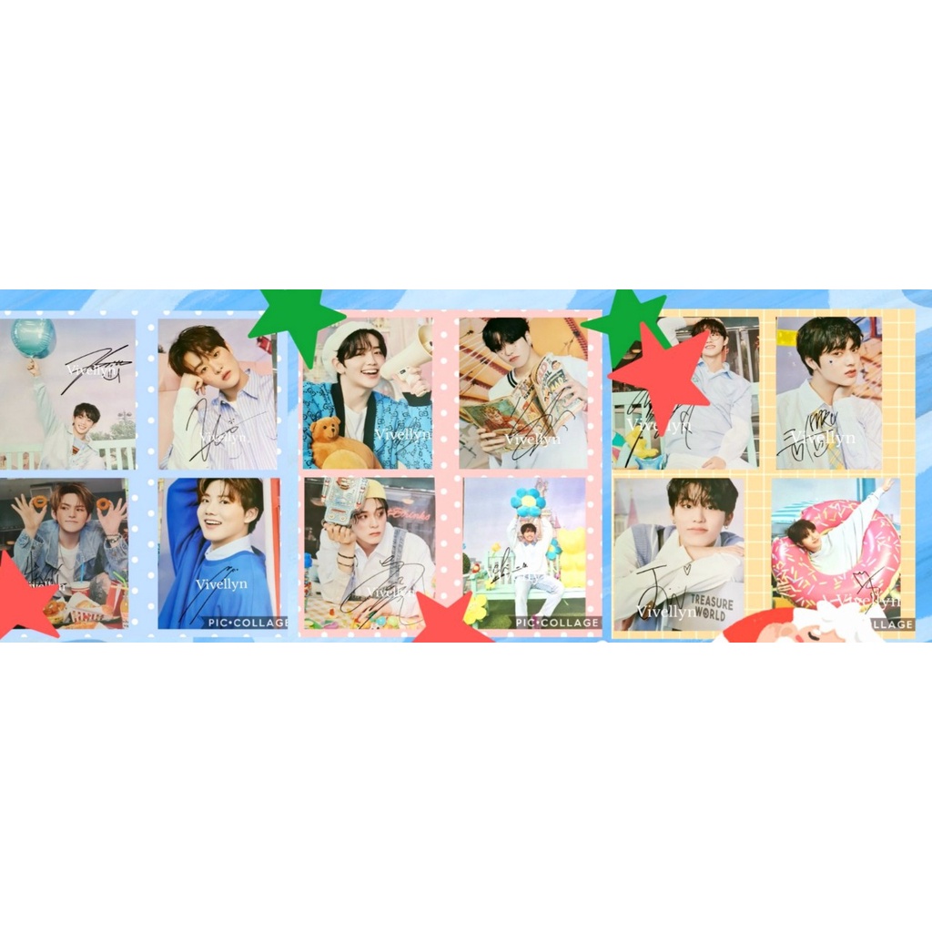 READY STOCK ORIGINAL SIGNED POSTER TREASURE WORLD  HYUNSUK JIHOON YOSHI JUNKYU HARUTO JEONGWOO JUNGH