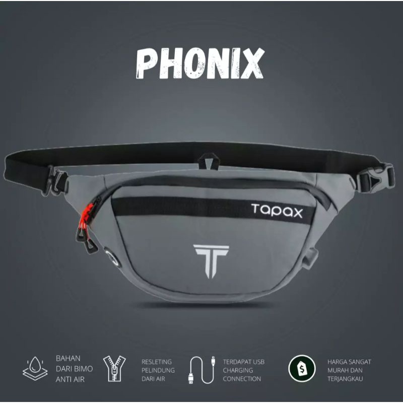 Waistbag USB Waterproof premium style tapax phonix new