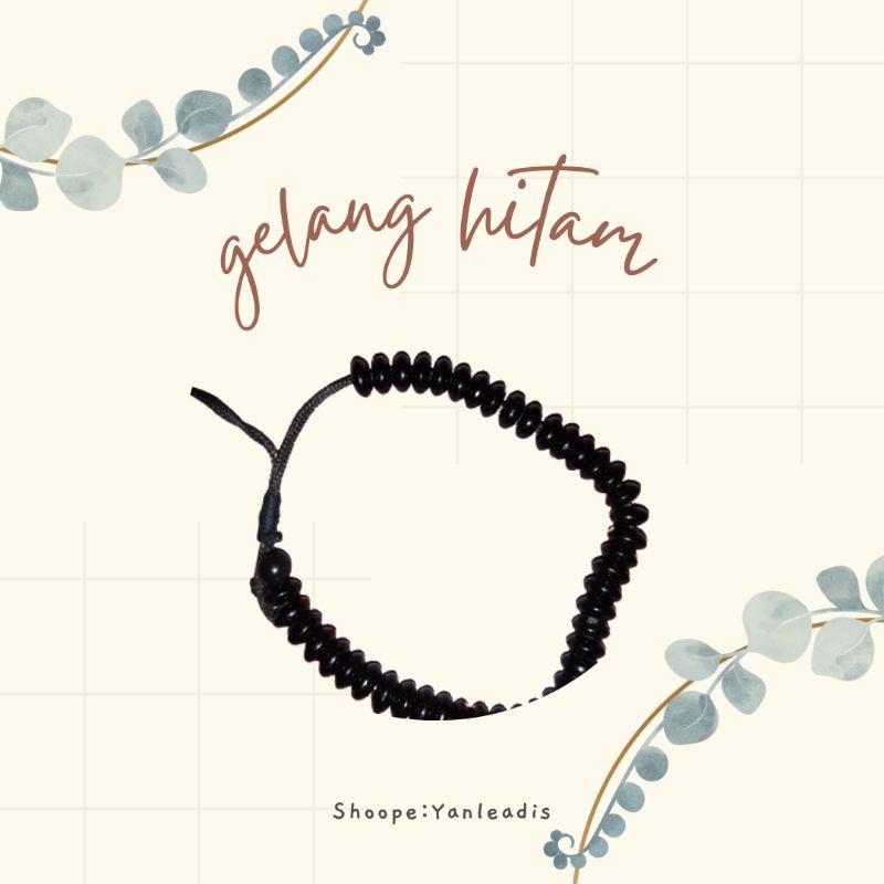 gelang hitam polos wanita pria