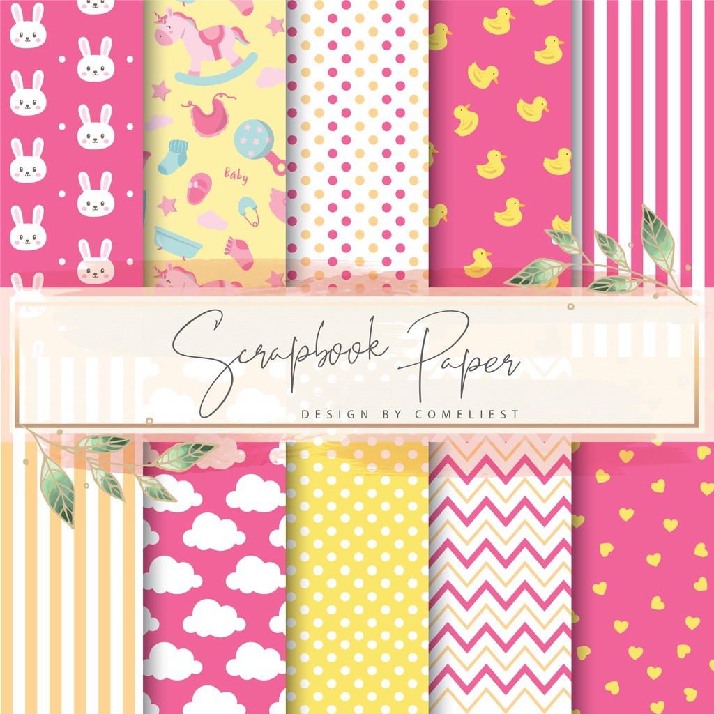 

KERTAS SCRAPBOOK MURAH/ SCRAPBOOK PAPER / CRAFT PAPER SET SIZE 20X20 - BABY PATTERN #2