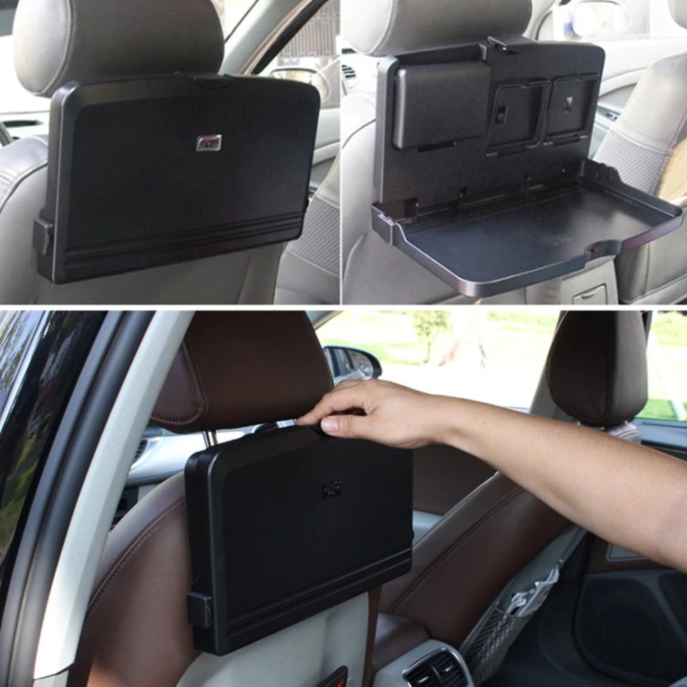 MUCHUANG Meja Lipat Kursi Mobil Car Multifunction Foldable Seat Back Meal Table - 1909 - Black