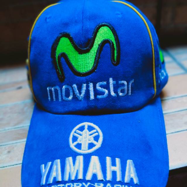 TOPI BASEBALL CASUAL COTTON TOPI BORDIR KHAS OTOMOTIF MOTOGP YAMAHA MOVISTAR VR46 BIRU