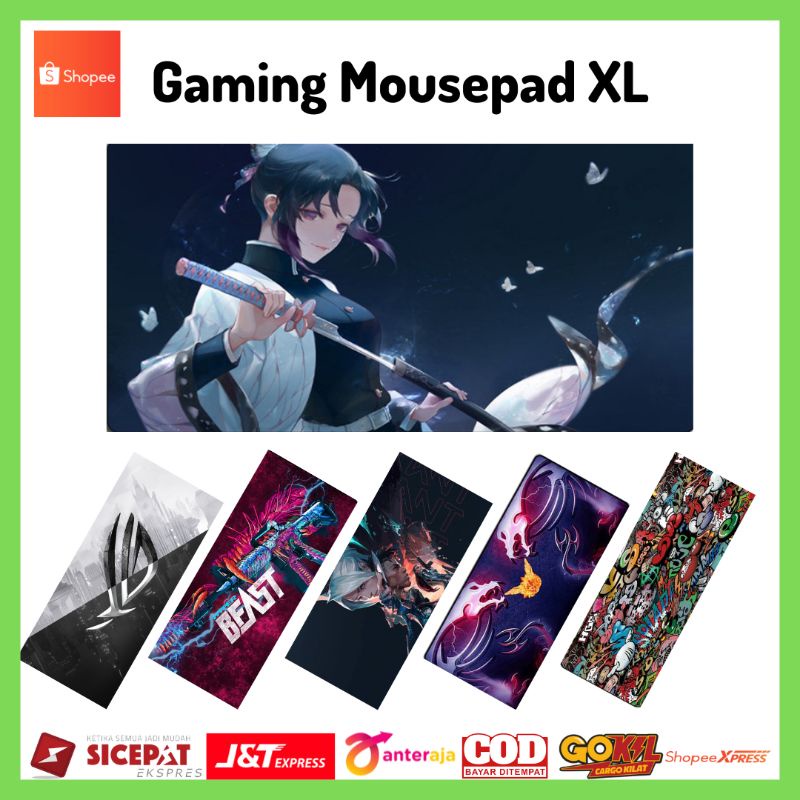 PROMO Gaming Mouse Pad XL | Alas Mouse Besar Anti Slip Berbagai Macam Karakter &amp; Ukuran