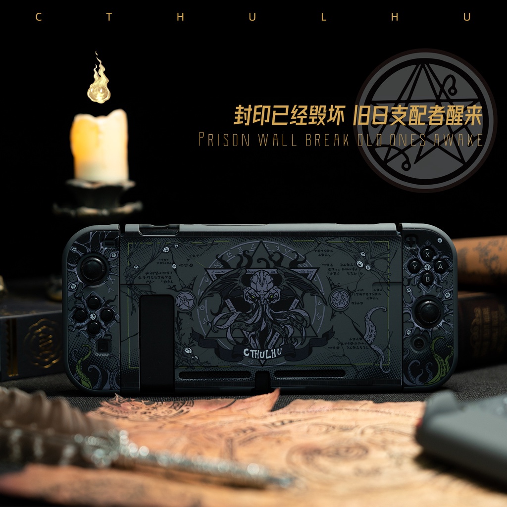 Geekshare Cthulhu Tas Hard Case Cover Pelindung Penyimpanan Controller Joy-Con Nintendo Switch Tema Mesir