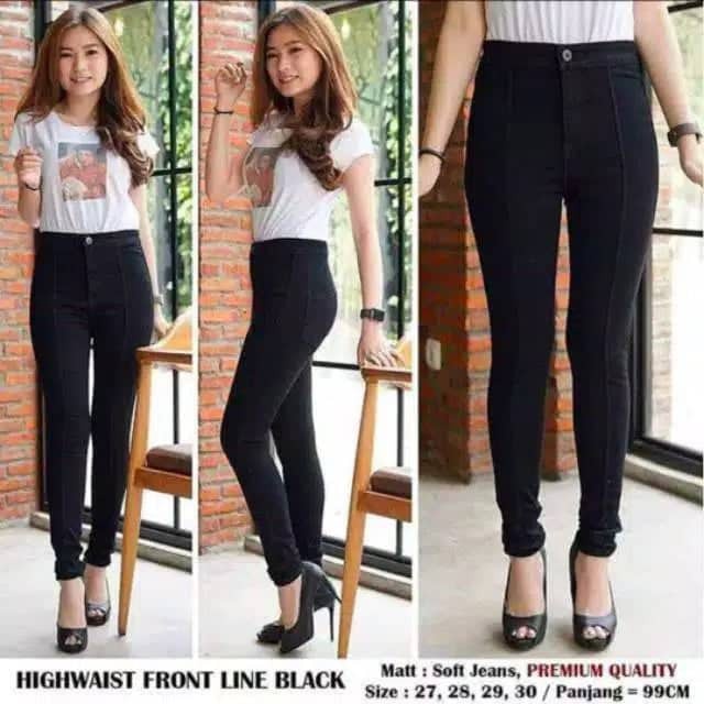 CELANA JEANS HIGH WAIST 27-34 // HIGHWAIST HW LIPAT TULANG TENGAH