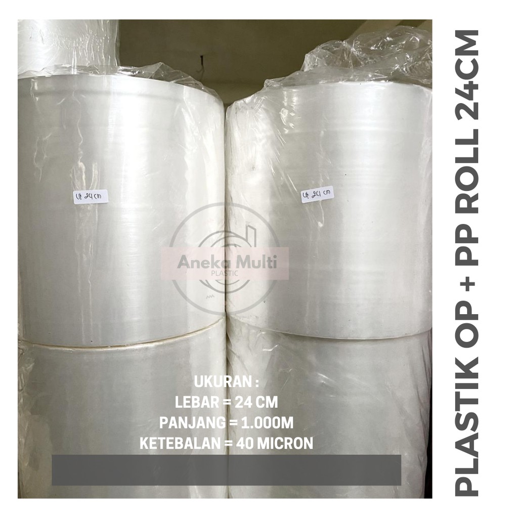 

Plastik OPP PP Roll Bening Kemasan Sachet/Renteng Termurah 24cm x1000m