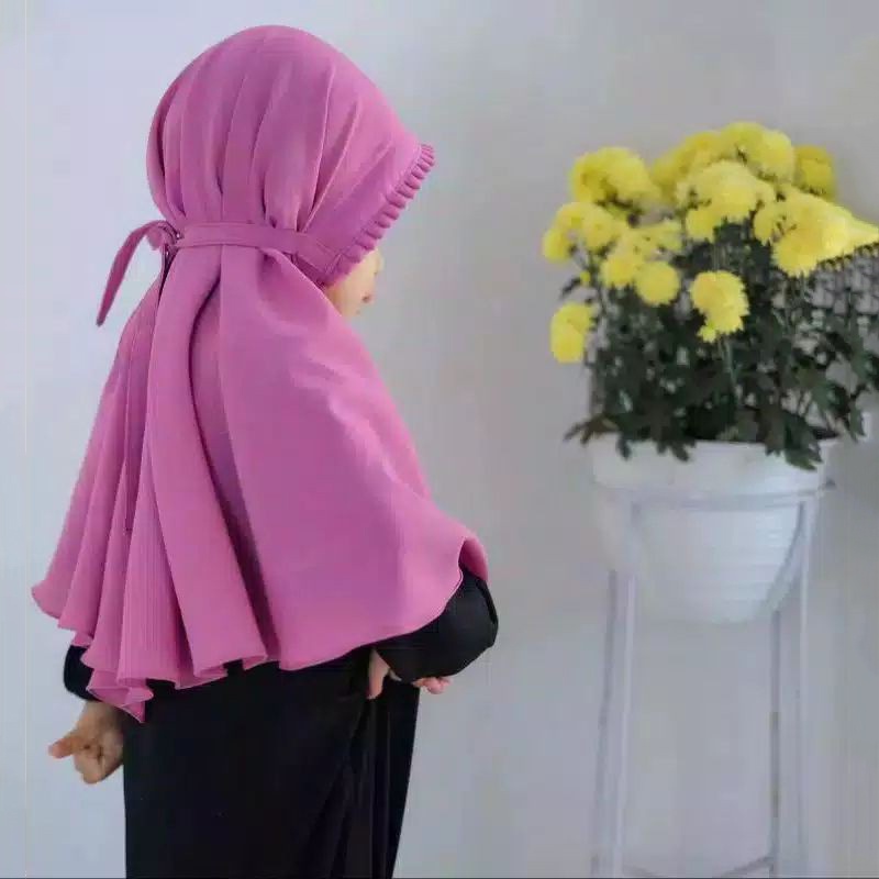 Khimar Anak Bergo Plisket Anak Lipit Vania 1-10 th