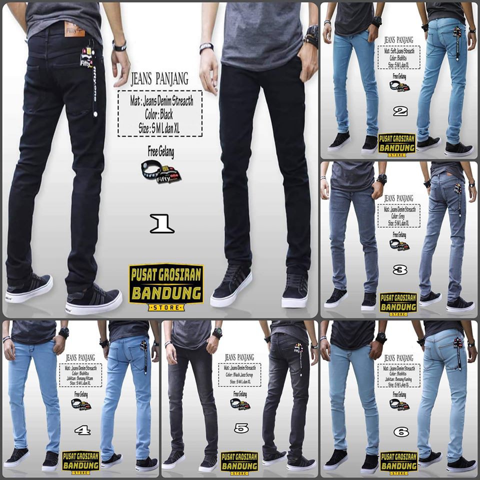  BAYAR DI  TEMPAT  Celana  Jeans Slim Skiny Panjang Scrap 